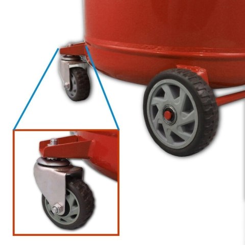 Bituxx Zlewarka Wózek do Oleju 80L Czerwona Sprężone Powietrze Lejek