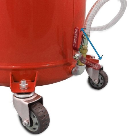 Bituxx Zlewarka Wózek do Oleju 80L Czerwona Sprężone Powietrze Lejek