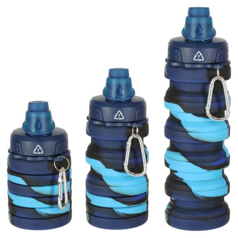 Butelka na wodę bidon silikonowy składany z uchwytem BPA FREE 500ml niebieski Kik Sp. z o. o. Sp. k.