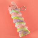 Butelka na wodę bidon silikonowy składany z uchwytem BPA FREE 500ml tęczowy Kik Sp. z o. o. Sp. k.