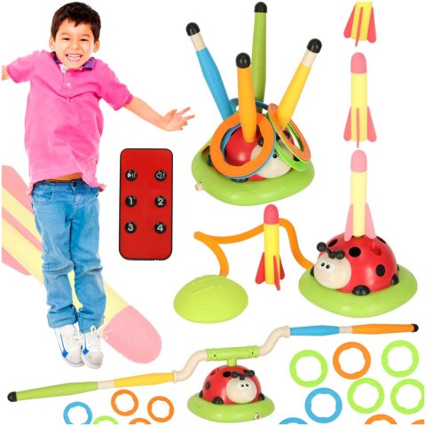 Gra sportowa zręcznościowa dla dzieci skakanka rzut do celu wyrzutnia biedronka 3w1 Kik Sp. z o. o. Sp. k.