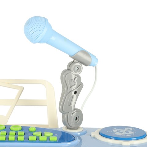 Keyboard dla dzieci pianinko interaktywne organki 37 klawiszy mikrofon statyw niebieskie Kik Sp. z o. o. Sp. k.