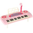 Keyboard dla dzieci pianinko interaktywne organki 37 klawiszy mikrofon statyw różowe Kik Sp. z o. o. Sp. k.
