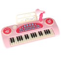 Keyboard dla dzieci pianinko interaktywne organki 37 klawiszy mikrofon statyw różowe Kik Sp. z o. o. Sp. k.