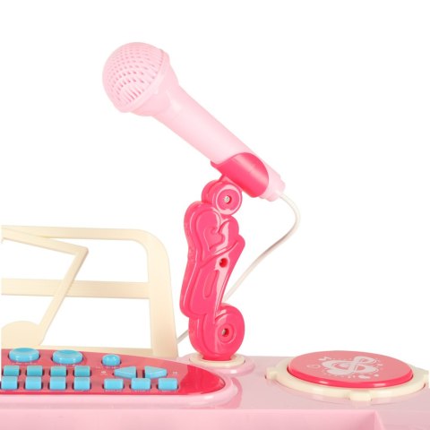Keyboard dla dzieci pianinko interaktywne organki 37 klawiszy mikrofon statyw różowe Kik Sp. z o. o. Sp. k.