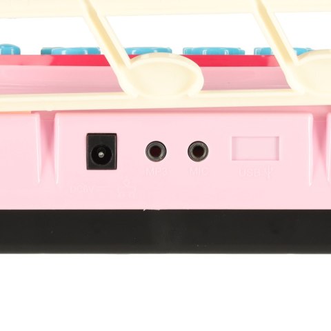 Keyboard dla dzieci pianinko interaktywne organki 37 klawiszy mikrofon statyw różowe Kik Sp. z o. o. Sp. k.