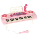 Keyboard dla dzieci pianinko interaktywne organki 37 klawiszy mikrofon statyw różowe Kik Sp. z o. o. Sp. k.