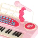 Keyboard dla dzieci pianinko interaktywne organki 37 klawiszy mikrofon statyw różowe Kik Sp. z o. o. Sp. k.