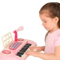 Keyboard dla dzieci pianinko interaktywne organki 37 klawiszy mikrofon statyw różowe Kik Sp. z o. o. Sp. k.