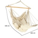 Krzesło brazylijskie z podnóżkiem leżak wiszący huśtawka 130cm beż Kik Sp. z o. o. Sp. k.