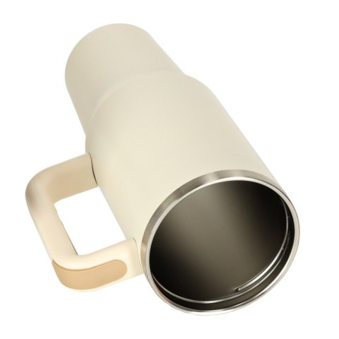 Kubek termiczny ze słomką i uchwytem termos 1200ml kremowy Kik Sp. z o. o. Sp. k.