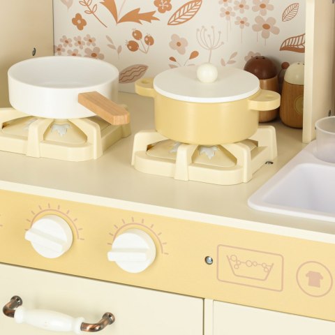 Kuchnia dla dzieci drewniana kran z wodą dźwięki światła 90cm Kik Sp. z o. o. Sp. k.