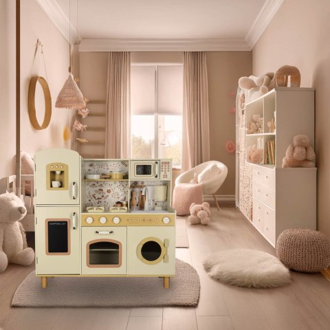 Kuchnia dla dzieci drewniana kran z wodą dźwięki światła 90cm Kik Sp. z o. o. Sp. k.