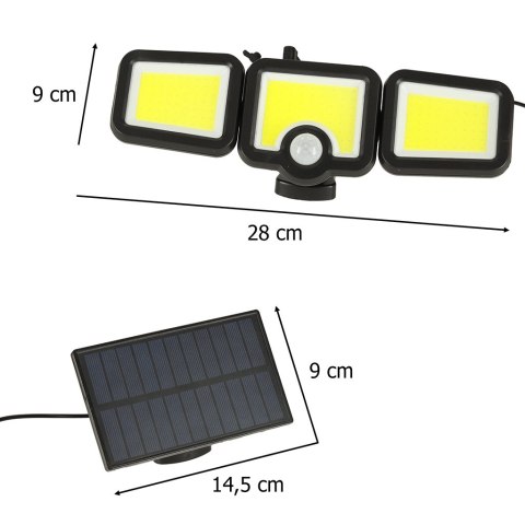 Lampa solarna LED 3w1 z czujnikiem ruchu zmierzchu Kik Sp. z o. o. Sp. k.