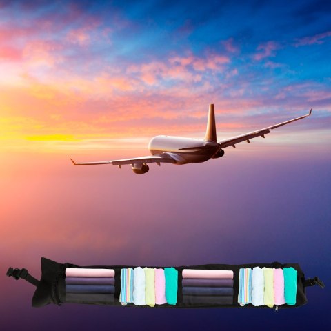 Poduszka turystyczna podróżna rogal zagłówek na szyję schowek do wypełnienia czarna Kik Sp. z o. o. Sp. k.