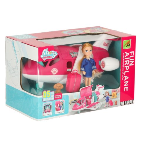 Samolot dla lalek rozkładany stewardessa akcesoria Kik Sp. z o. o. Sp. k.