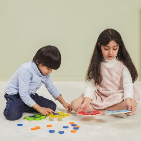 Viga Toys VIGA Drewniana Gra Dopasuj Kolory Pawi Ogon Montessori + Karty