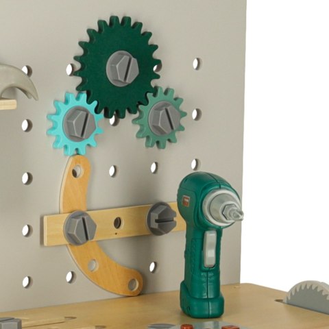 Warsztat drewniany LULILO Fikso zestaw małego majsterkowicza z narzędziami piła wkrętarka dźwięki 86cm Kik Sp. z o. o. Sp. k.