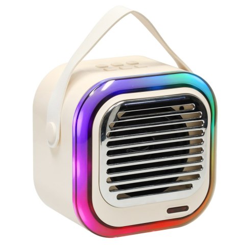 Zestaw do karaoke głośnik Bluetooth 2 mikrofony USB LED 10W kremowy Kik Sp. z o. o. Sp. k.