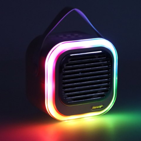 Zestaw do karaoke głośnik Bluetooth 2 mikrofony USB LED 10W kremowy Kik Sp. z o. o. Sp. k.