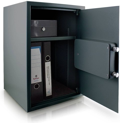 Bituxx Sejf elektroniczny grafitowy solidny zamek montaż regulowana półka Czarny