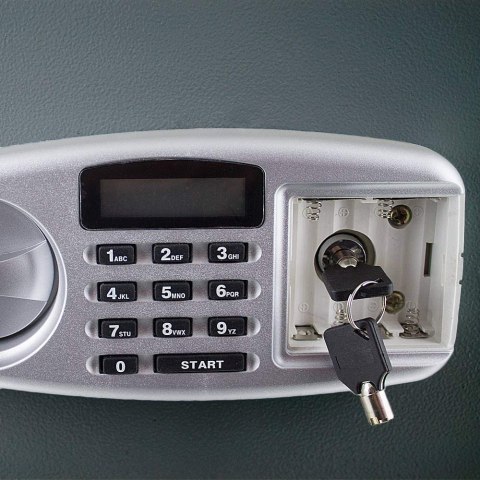 Bituxx Sejf elektroniczny grafitowy solidny zamek montaż regulowana półka Czarny