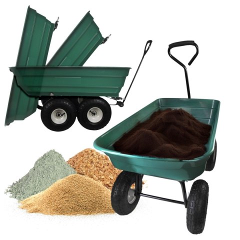 Bituxx Taczka Ogrodowa Wózek Wywrotka 120L 240kg Stalowa Duże Koła Pneumatyczne