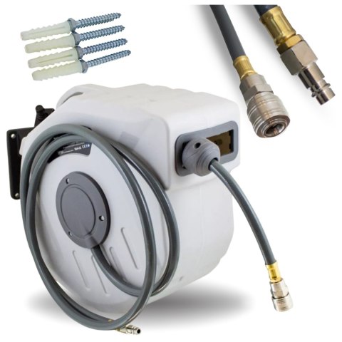 Bituxx Wąż pneumatyczny na zwijaku automatyczny bęben 20m 1/4" do kompresora