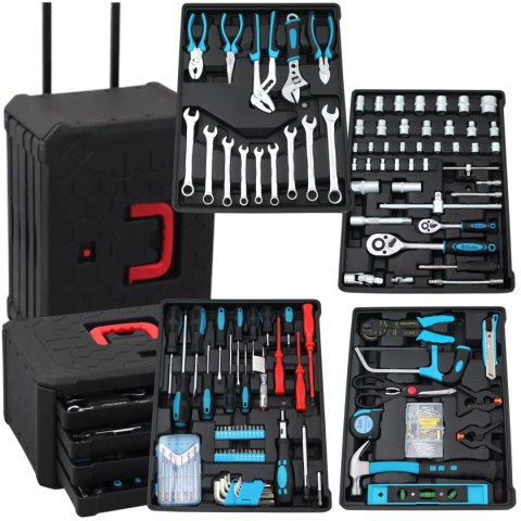 Bituxx Zestaw Narzędzi 1200 Elementów Wózek z Szufladami i Kołami Mobilny z Rączką