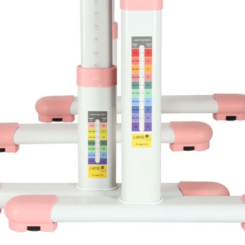 Biurko dziecięce szkolne regulowane krzesło lampka LED USB różowe Kik Sp. z o. o. Sp. k.
