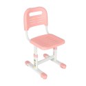 Biurko dziecięce szkolne regulowane krzesło lampka LED USB różowe Kik Sp. z o. o. Sp. k.