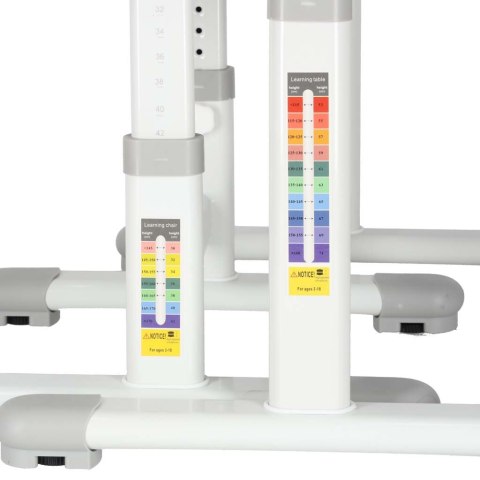 Biurko dziecięce szkolne regulowane krzesło lampka LED USB szare Kik Sp. z o. o. Sp. k.