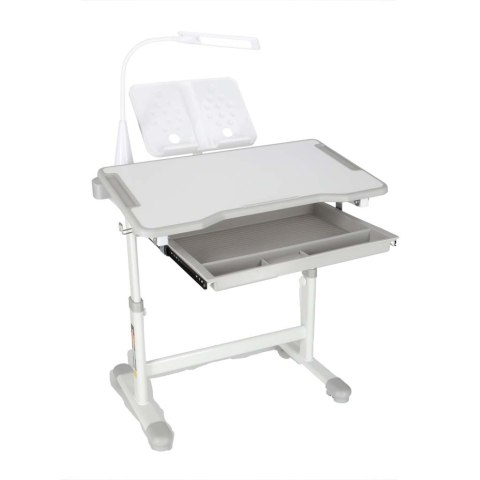 Biurko dziecięce szkolne regulowane krzesło lampka LED USB szare Kik Sp. z o. o. Sp. k.