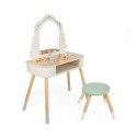 Classic World CLASSIC WORLD Drewniana Toaletka z Lustrem Krzesełkiem i Akcesoriami Pastelowa