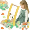 Classic World CLASSIC WORLD Drewniany Pchacz Chodzik Kameleon z Klockami
