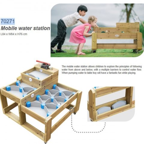 Classic World EDU CLASSIC WORLD EDU Drewniany Stolik Wodny XL Tor Droga Wody z Tamami