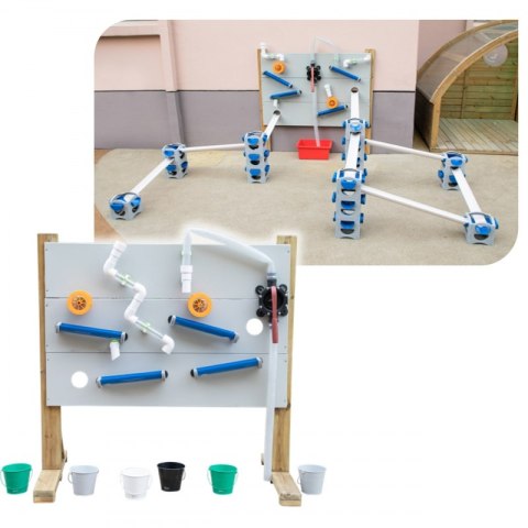 Classic World EDU CLASSIC WORLD EDU Drewniany Zestaw do Wodnego Placu Zabaw Stojak + Akcesoria przewodzące wodę i piasek