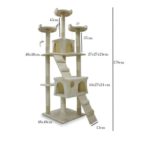 E-hurtownia Drapak dla kota 170 cm domek legowisko drzewko sizal platformy zabawki