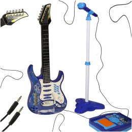 Gitara elektryczna rockowa ze wzmacniaczem mikrofonem dla dzieci niebieska Kik Sp. z o. o. Sp. k.