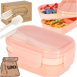 Lunch box śniadaniówka pudełko śniadaniowe z przegródkami dzielone 1900ml morelowe Kik Sp. z o. o. Sp. k.