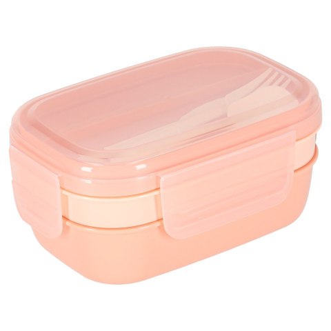 Lunch box śniadaniówka pudełko śniadaniowe z przegródkami dzielone 1900ml morelowe Kik Sp. z o. o. Sp. k.
