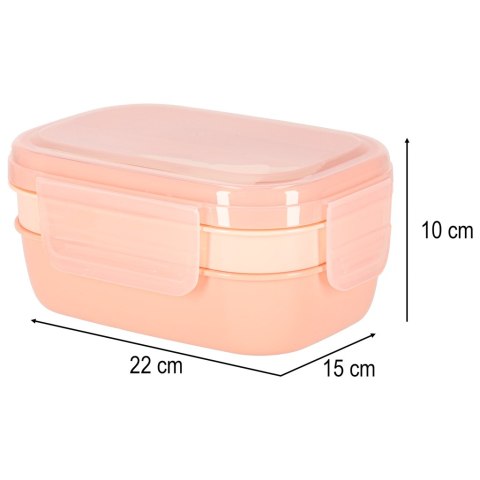 Lunch box śniadaniówka pudełko śniadaniowe z przegródkami dzielone 1900ml morelowe Kik Sp. z o. o. Sp. k.