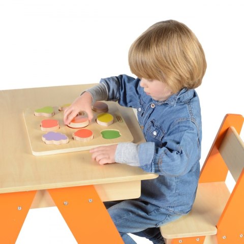 Masterkidz MASTERKIDZ Drewniany Sorter Kształtów Kolorowe Owoce Montessori