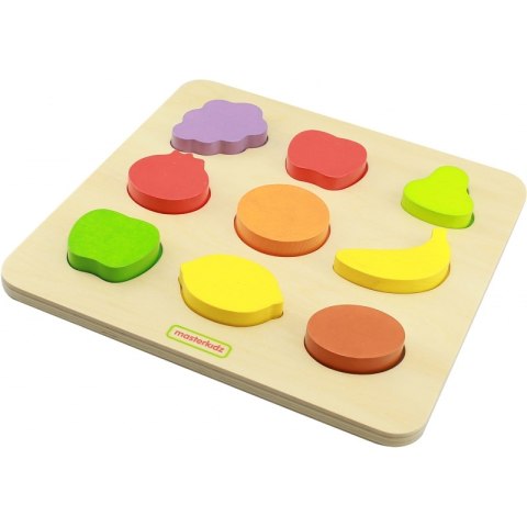 Masterkidz MASTERKIDZ Drewniany Sorter Kształtów Kolorowe Owoce Montessori