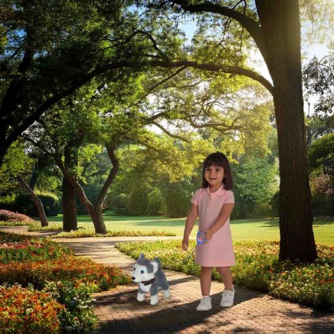 Piesek interaktywny na smyczy szczeka chodzi rusza ogonem Husky Kik Sp. z o. o. Sp. k.