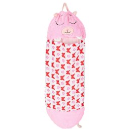Śpiwór do spania dla dzieci turystyczny poduszka 2w1 125x50cm różowy Kik Sp. z o. o. Sp. k.