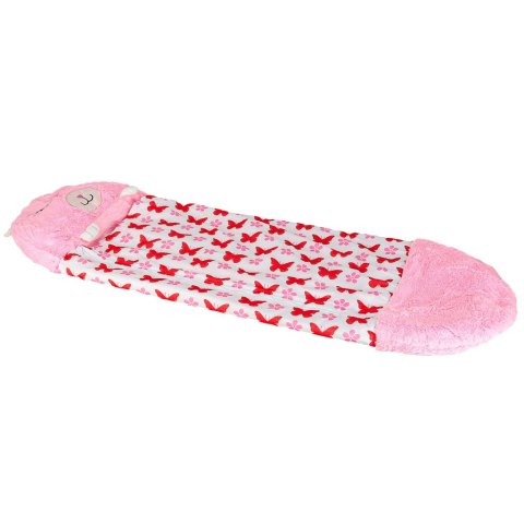 Śpiwór do spania dla dzieci turystyczny poduszka 2w1 125x50cm różowy Kik Sp. z o. o. Sp. k.