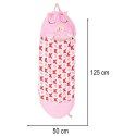 Śpiwór do spania dla dzieci turystyczny poduszka 2w1 125x50cm różowy Kik Sp. z o. o. Sp. k.