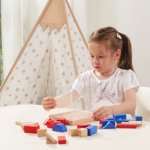 Viga Toys VIGA Drewniana Gra Budowanie Klocki 3D Montessori