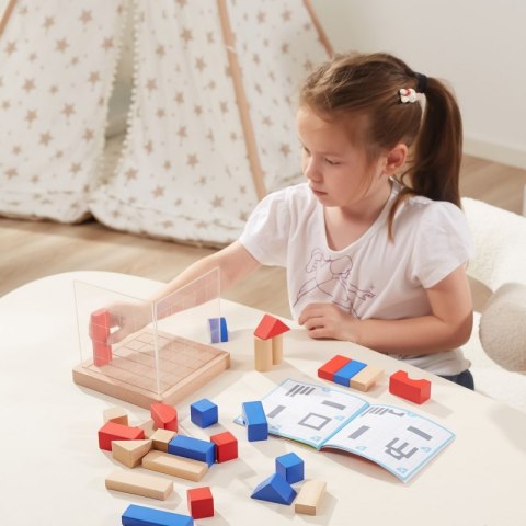 Viga Toys VIGA Drewniana Gra Budowanie Klocki 3D Montessori